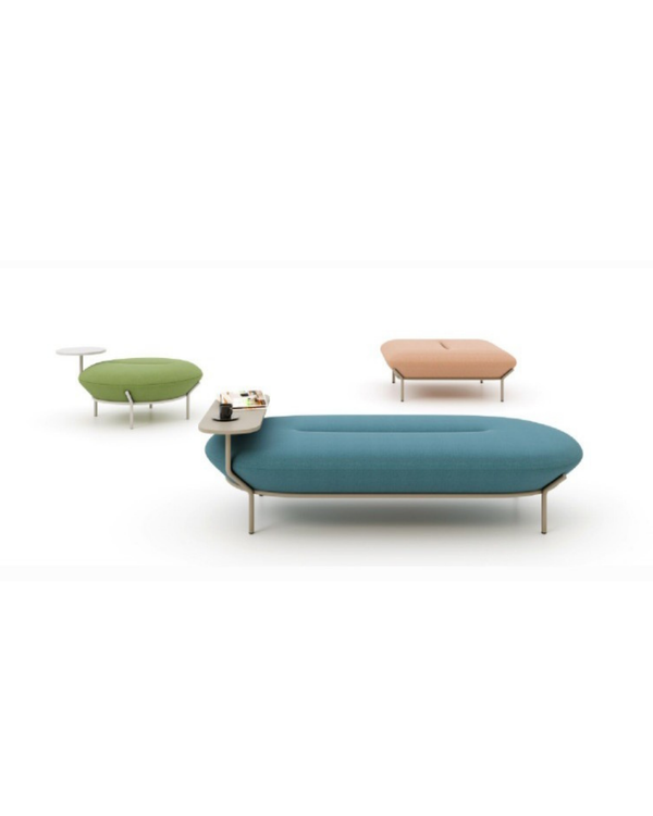 Poufs modulaires, ronds ou carrés, avec ou sans tablette - Capulus