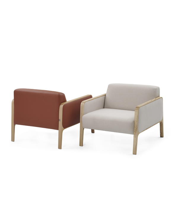 Fauteuil en bois massif et tissu - Kuz