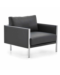 Canapé 1 place en métal et cuir pour bureaux exécutifs - Ren
