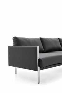 Canapé 3 places en métal et cuir pour bureaux exécutifs - Ren