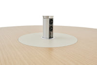 Table de conférence ronde en bois avec câblage intégré - Sunny