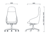 Chaise de direction design en cuir ou tissu - Alen