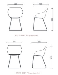 Chaise d'accueil aux lignes fines inspirées du mouvement des oiseaux - Birdy