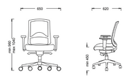 Chaise de bureau avec dossier résille - Carot