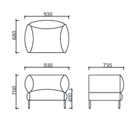 Fauteuil design sculptural avec soutien lombaire ergonomique - Chocolate