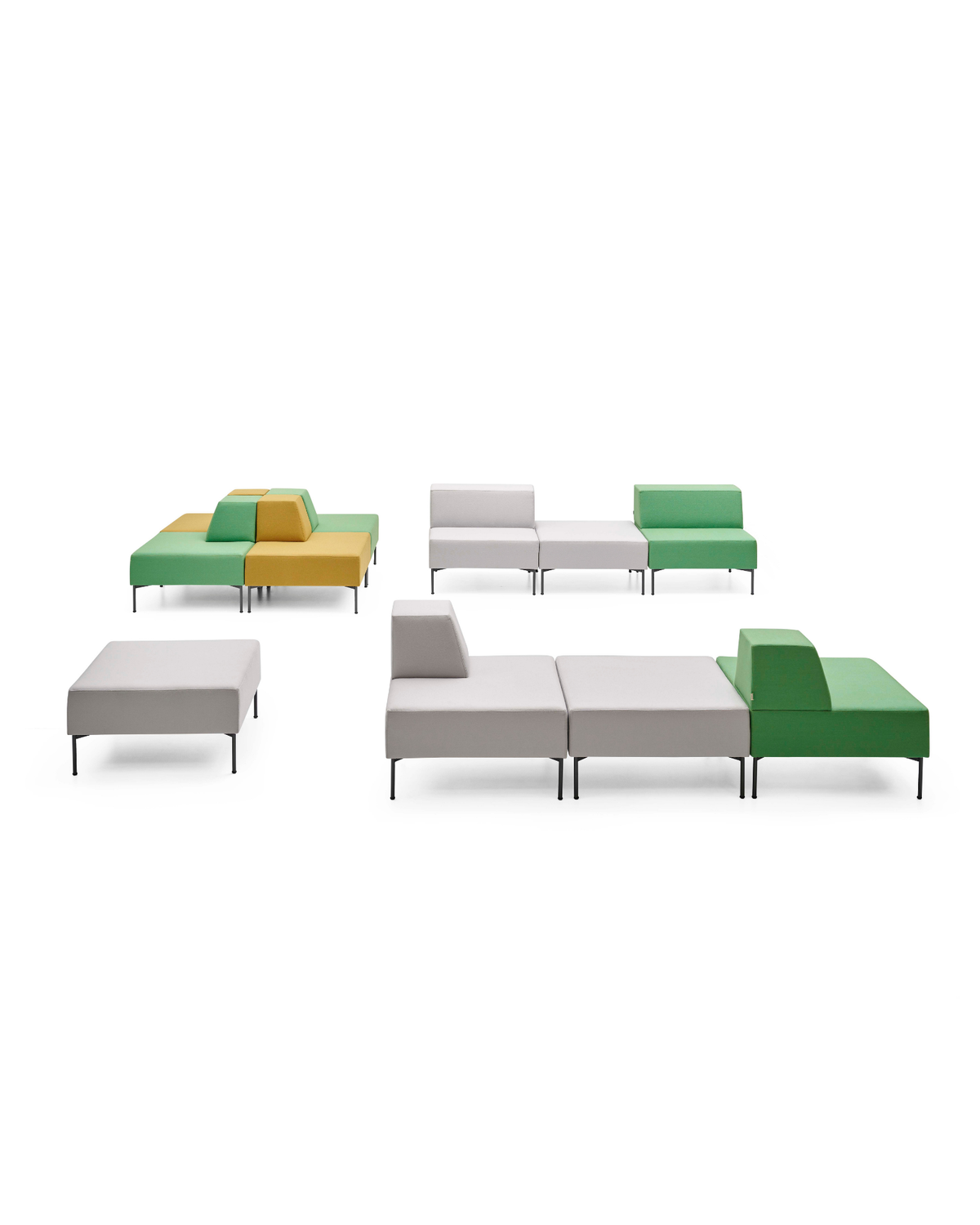 Banc modulaire central façon puzzle - Level Milieu