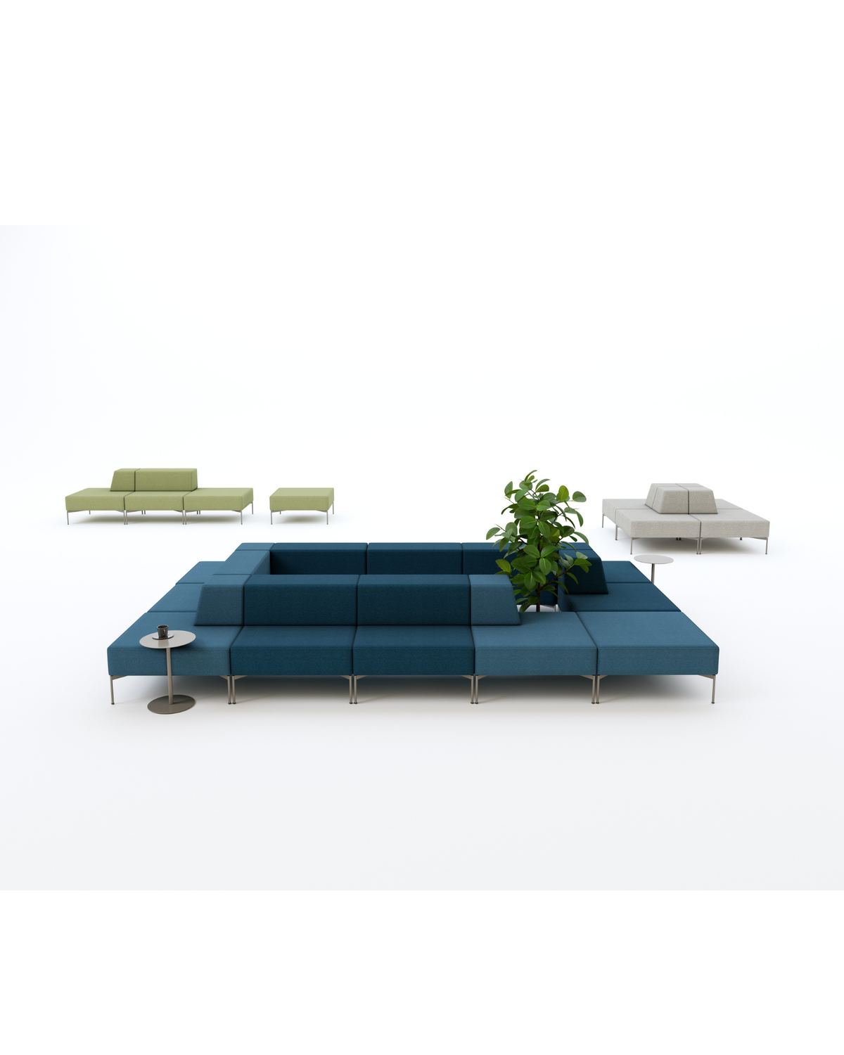 Banc modulaire central façon puzzle - Level Milieu