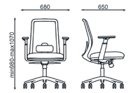 Chaise de bureau avec dossier résille blanc ou noir - Eva