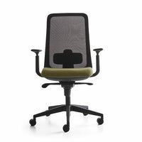 Chaise de bureau avec dossier résille blanc ou noir - Eva