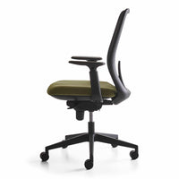Chaise de bureau avec dossier résille blanc ou noir - Eva