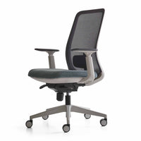 Chaise de bureau avec dossier résille blanc ou noir - Eva