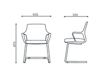 Chaise d'accueil au design minimal et coque noire - Flat