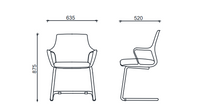 Chaise d'accueil au design minimaliste et coque blanche - Flat White