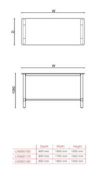 Table haute pied bois massif - Lenta