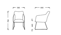 Chaise d'accueil au piètement transmission - Lia-P