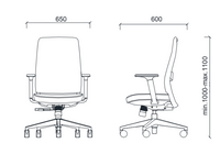 Siège de travail ergonomique avec roulettes et dossier résille - Luna