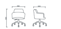 Chaise de travail au design dynamique et pieds mobiles - May