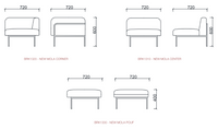 Canapé modulaire avec structure acier design épuré - Mola