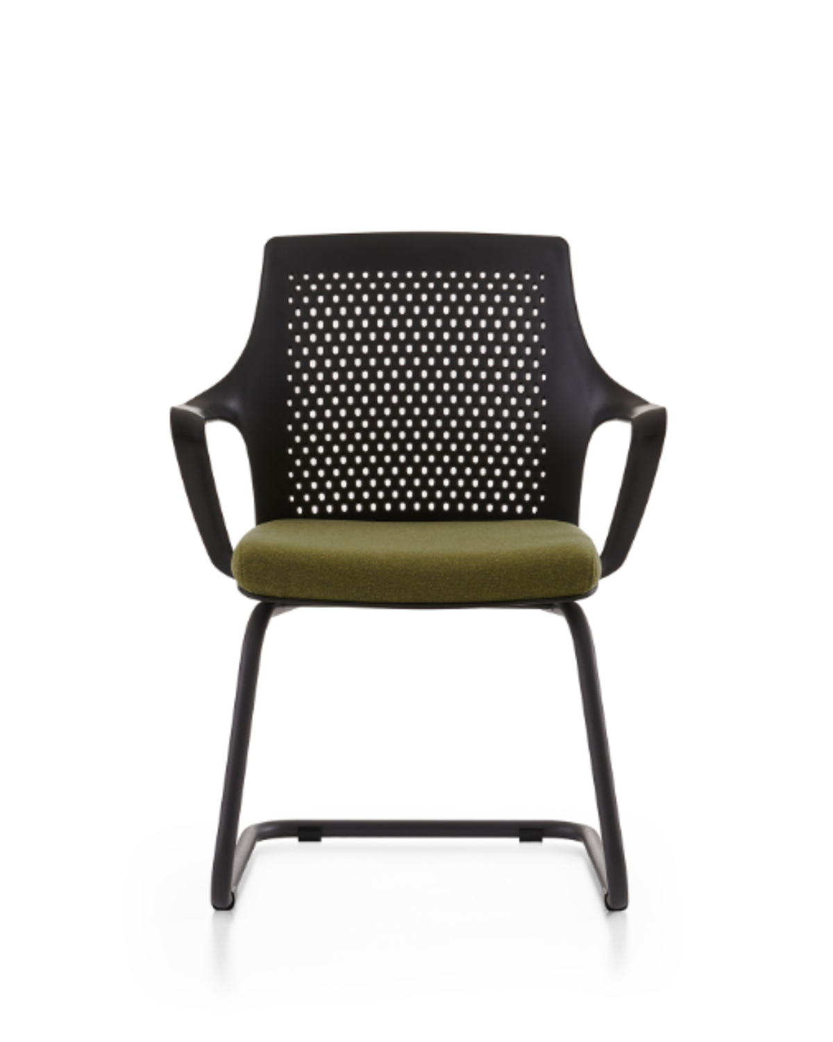 Chaise d'accueil au design minimal et coque noire - Flat
