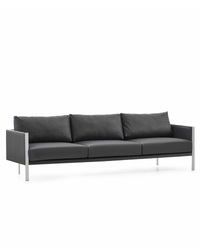 Canapé 3 places en métal et cuir pour bureaux exécutifs - Ren