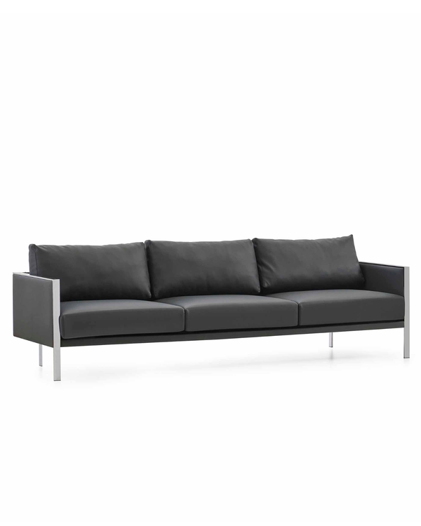 Canapé 3 places en métal et cuir pour bureaux exécutifs - Ren