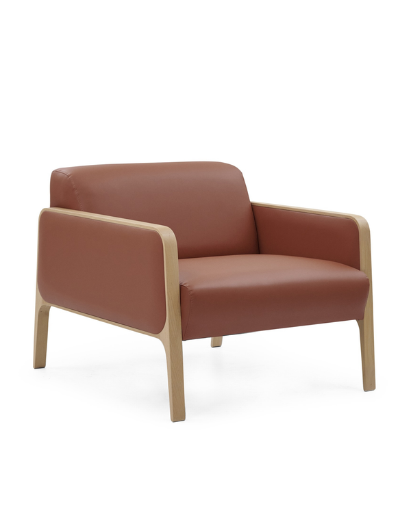Fauteuil en bois massif et tissu - Kuz