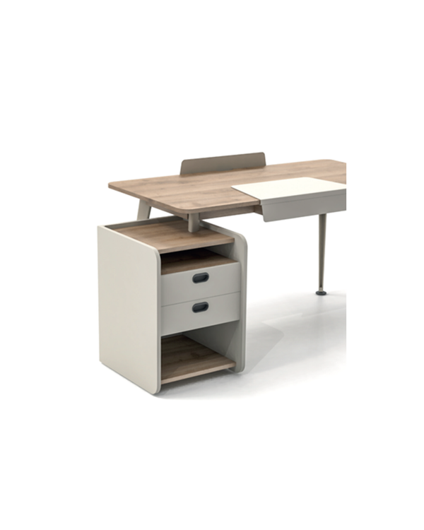 Bureau domestique 4 pieds avec caisson de rangement - Mio