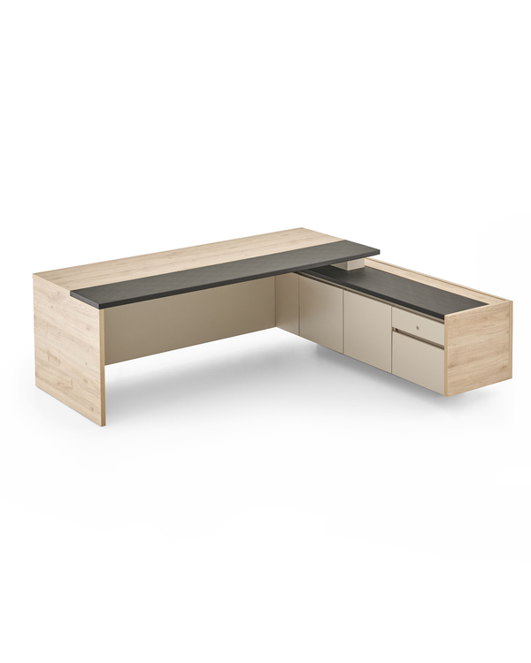 Bureau de direction avec sous-main en cuir - Rio