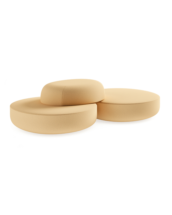 Poufs modulaires ronds et avec tablette - Pebl