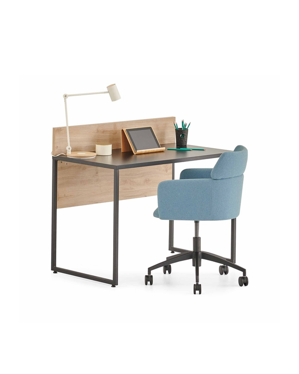 Bureau droit avec panneau modesty assorti - Mila