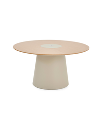 Table de conférence ronde en bois avec câblage intégré - Sunny