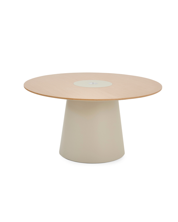 Table de conférence ronde en bois avec câblage intégré - Sunny
