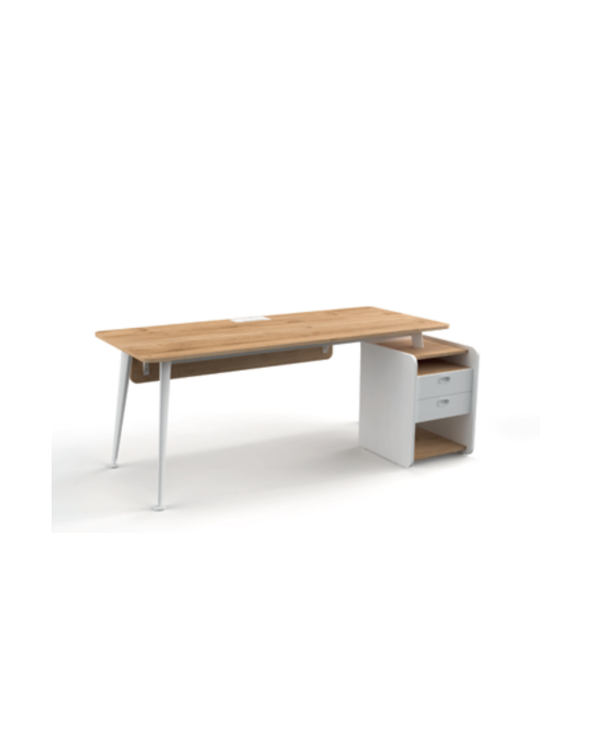 Bureau domestique 4 pieds avec caisson de rangement - Mio