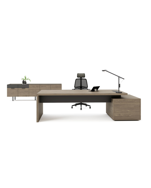 Bureau de direction modulable avec crédence assortie - Forma
