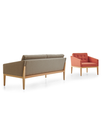 Fauteuil 1 place ou canapé 2 places au dossier matelassé - Ada