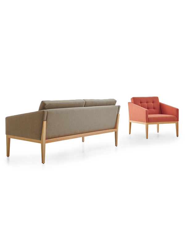 Fauteuil 1 place ou canapé 2 places au dossier matelassé - Ada
