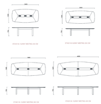 Table de réunion en bois avec câblage intégré - Sunny