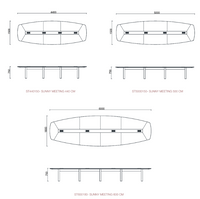 Table de réunion en bois avec câblage intégré - Sunny