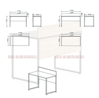 Bureau droit avec panneau modesty assorti - Mila