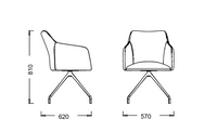 Fauteuil au piètement métallique 4 pieds - Lia-P Métal