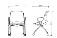 Chaise à piètement pliable sur roulettes - Vers