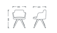 Chaise avec choix de piètement (bois ou métal) - Sar