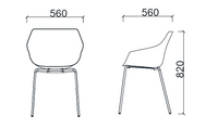Chaise fixe avec choix de piètement (5 coloris) - Birdy