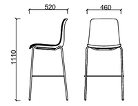 Chaise haute empilable avec ou sans coussin - Tim Bar