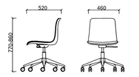 Chaise de travail sur roulettes, poignée et coussin en option - Tim
