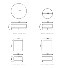 Pouf et table basse, 4 modèles - Tone-S
