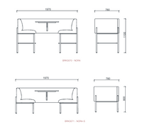 Canapé lounge compact, 2 hauteurs - Nora