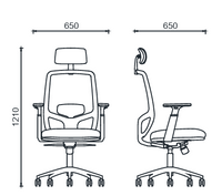 Chaise ergonomique confortable avec têtière en option - Tami