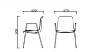 Chaise réunion assise tissu et empilable - Tim