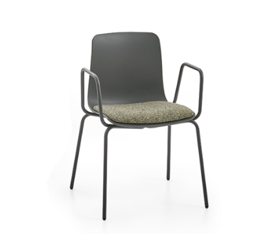 Chaise réunion assise tissu et empilable - Tim
